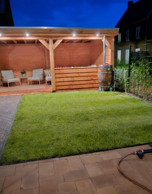 Douglas overkapping met vlonder 775 x 350 cm