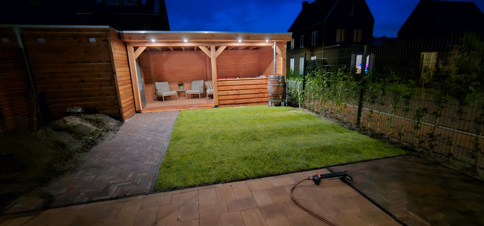 Douglas overkapping met vlonder 775 x 350 cm